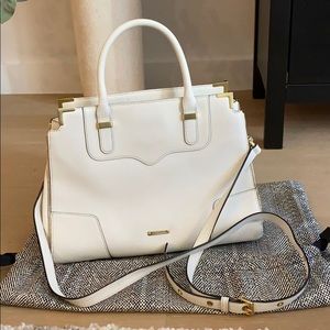 Rebecca Minkoff white bag with gold hardware
